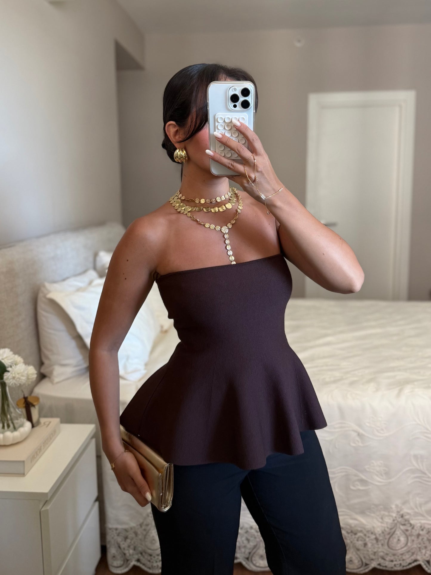 Beyza Triko Bluz – Kahverengi
