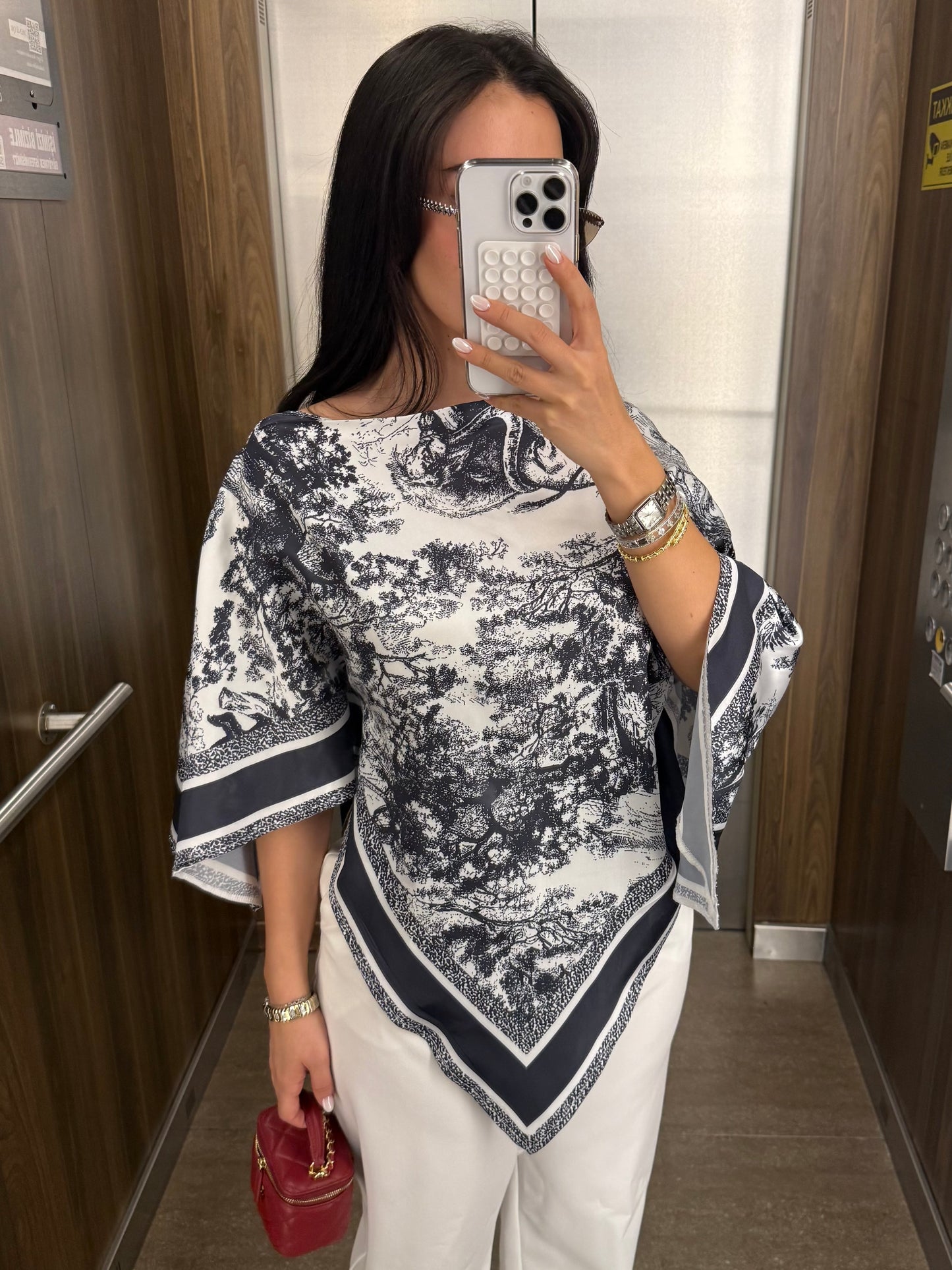 Alya Şal Bluz - Lacivert