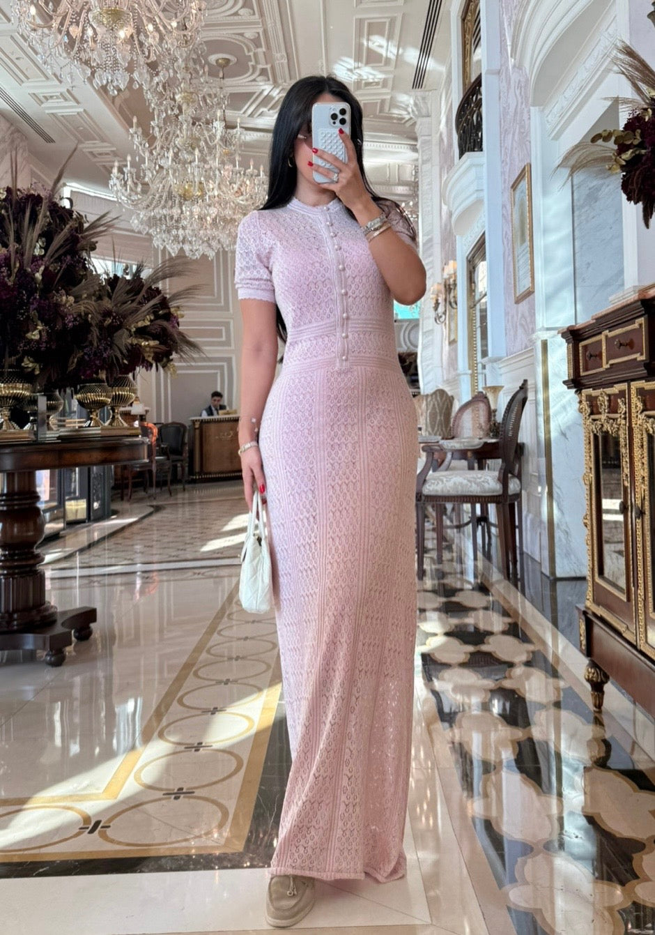 Amoura Elbise - Pembe