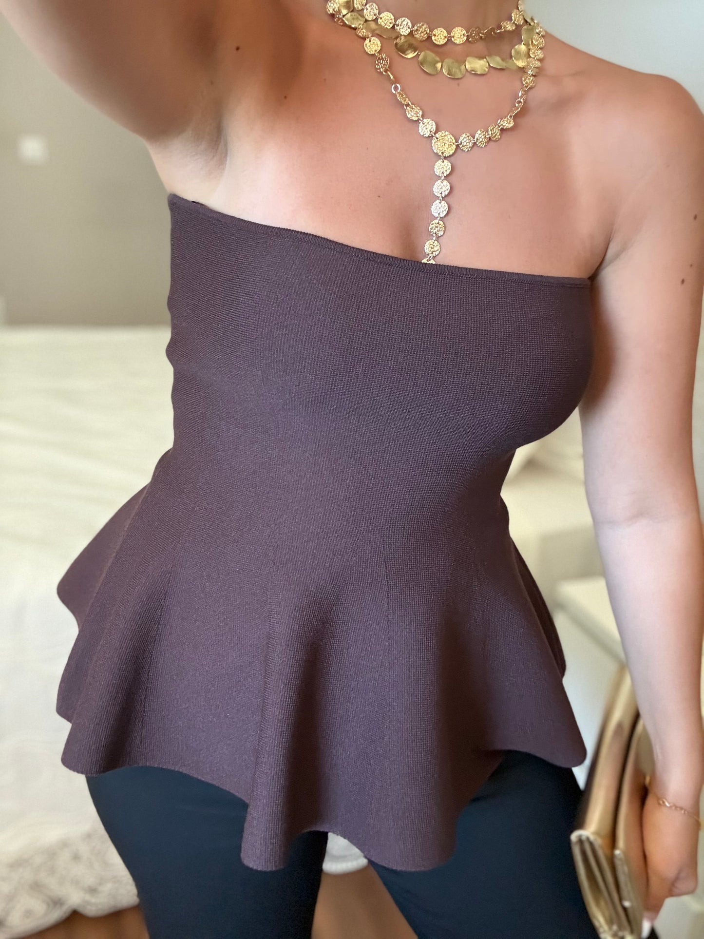 Beyza Triko Bluz – Kahverengi
