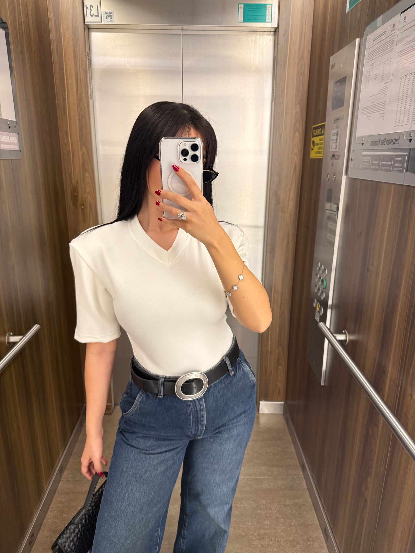 Vatkalı Bodysuit-Beyaz