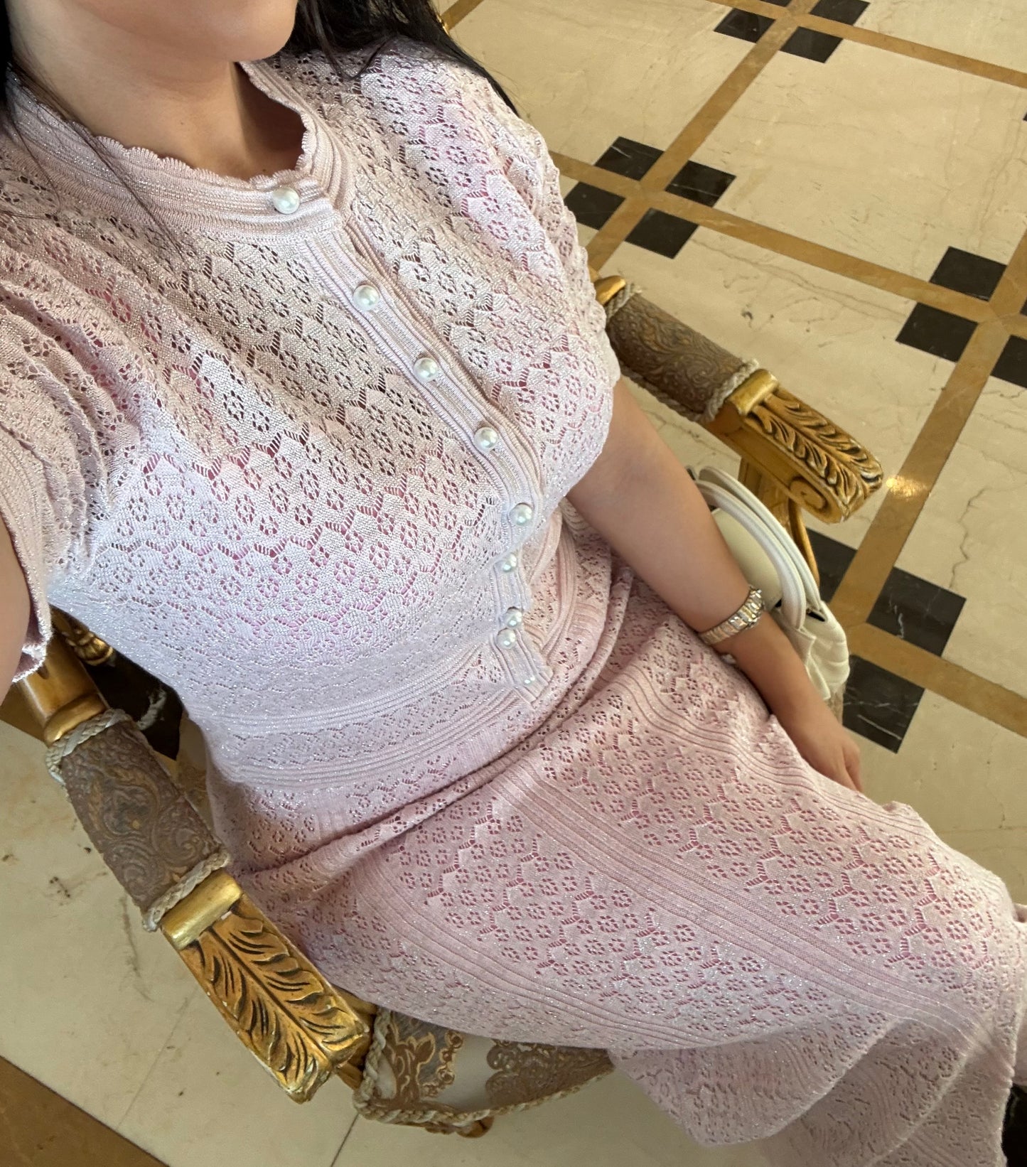Amoura Elbise - Pembe