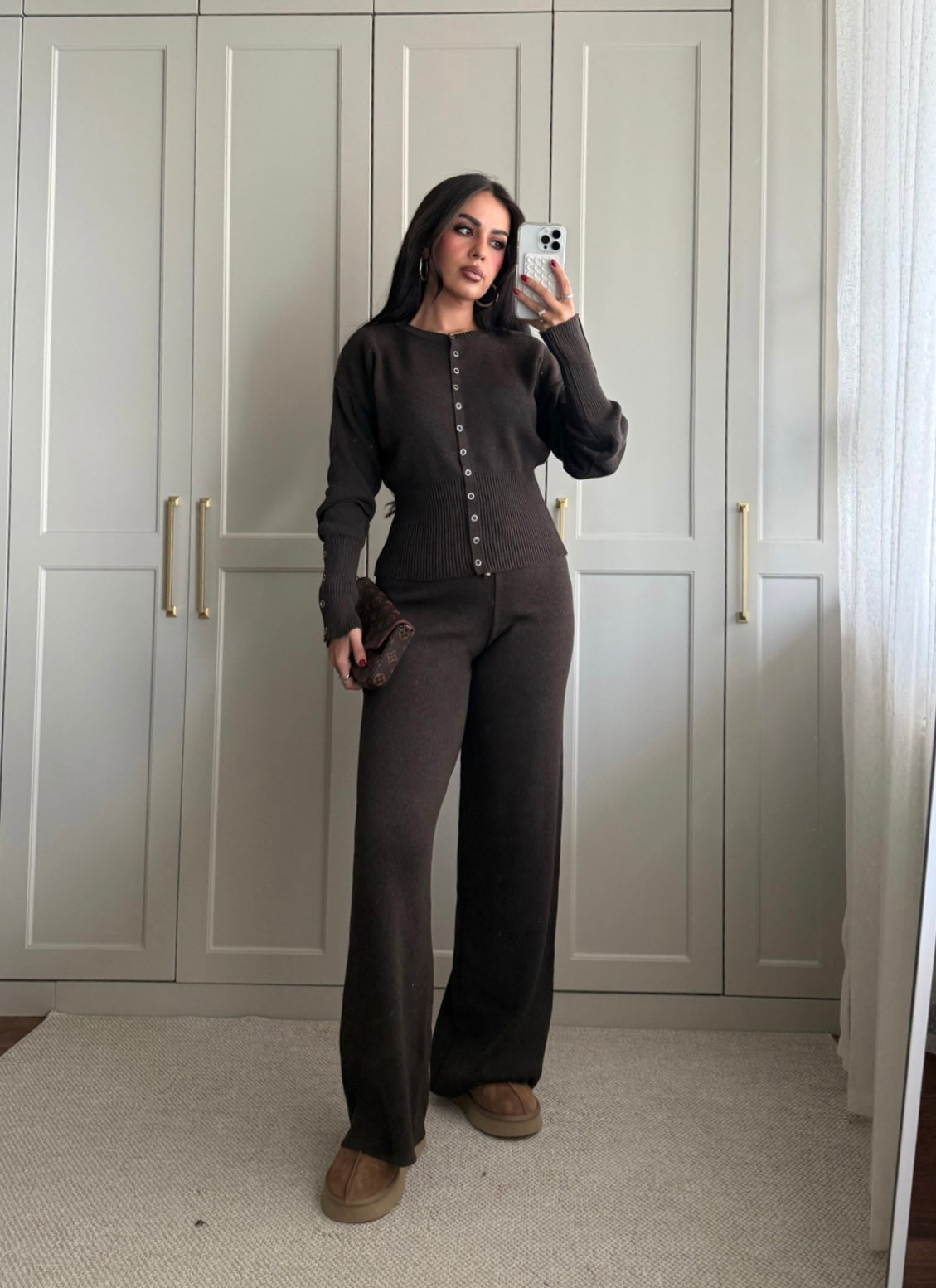 Eva Triko Takim - Kahverengi
