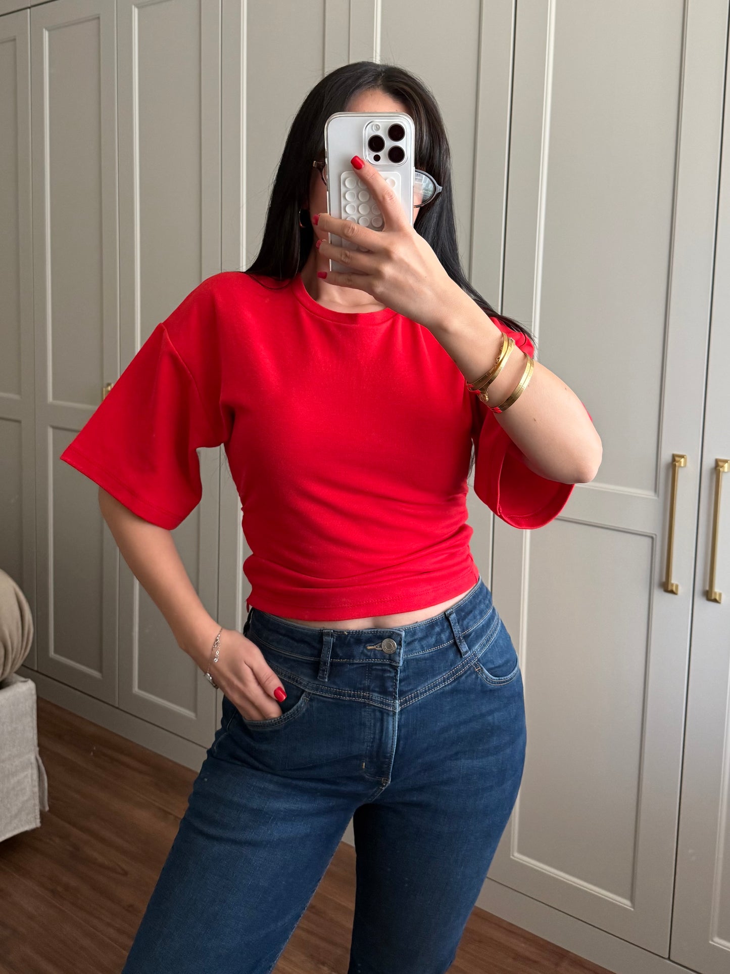 Alice Basic Korse Tişört – kırmızı