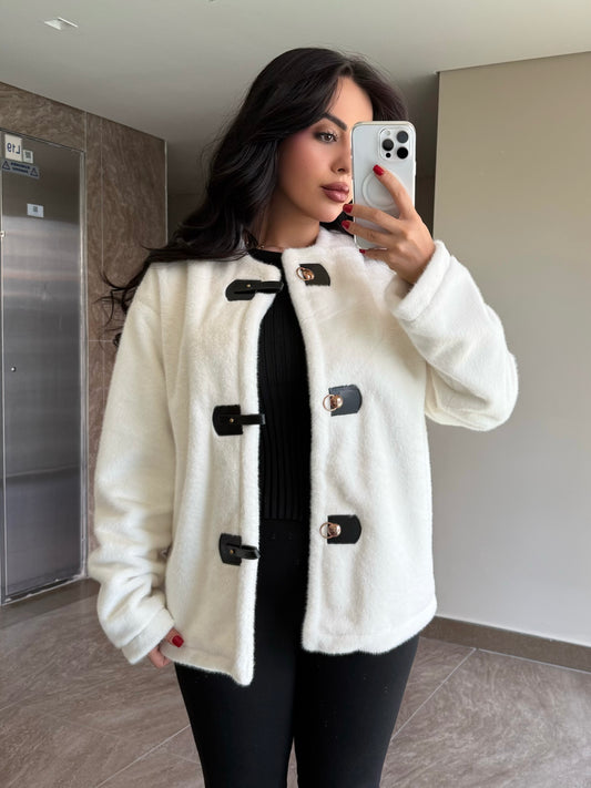 Nichole Beyaz Kürk Ceket