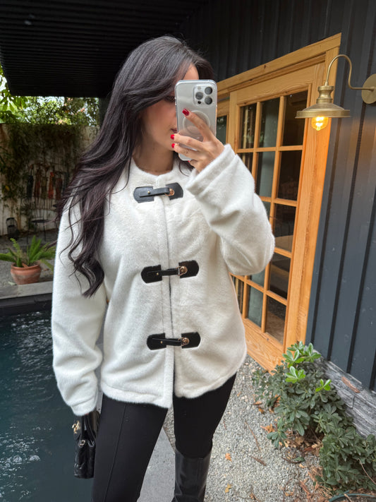 Nichole Beyaz Kürk Ceket