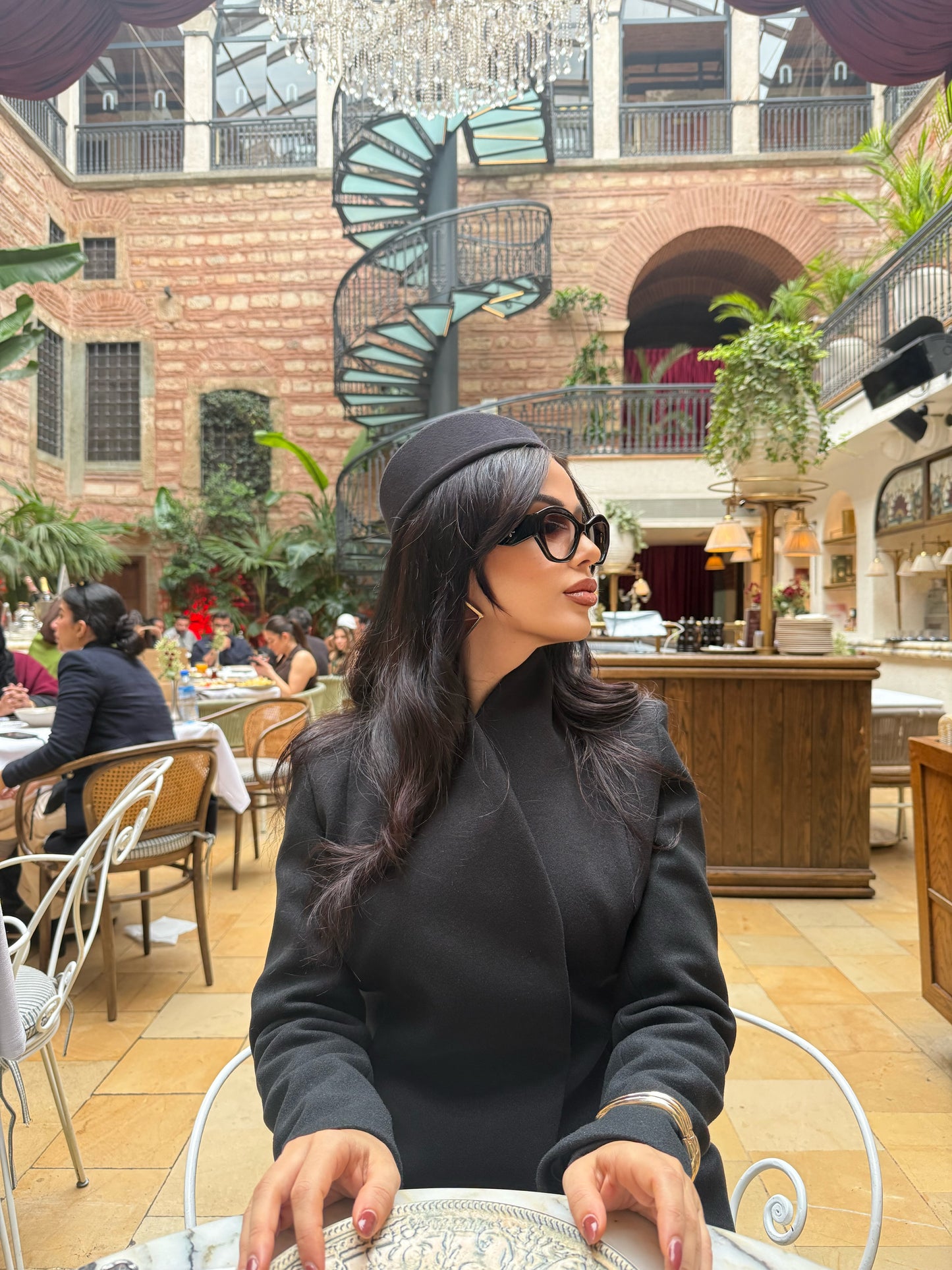 Cannes Siyah Kaşe Kaban