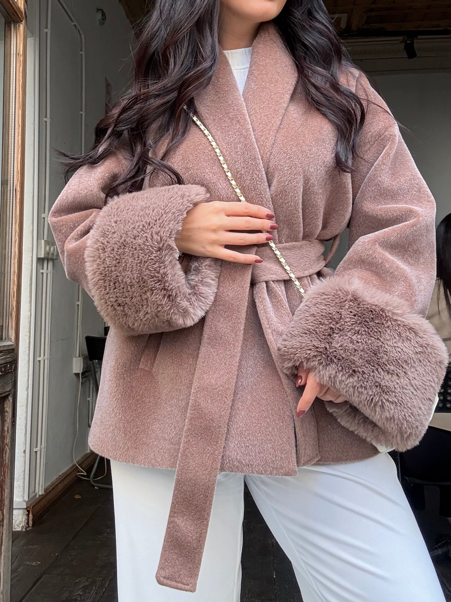 Monaco Moka Premium Kürklü Kaban