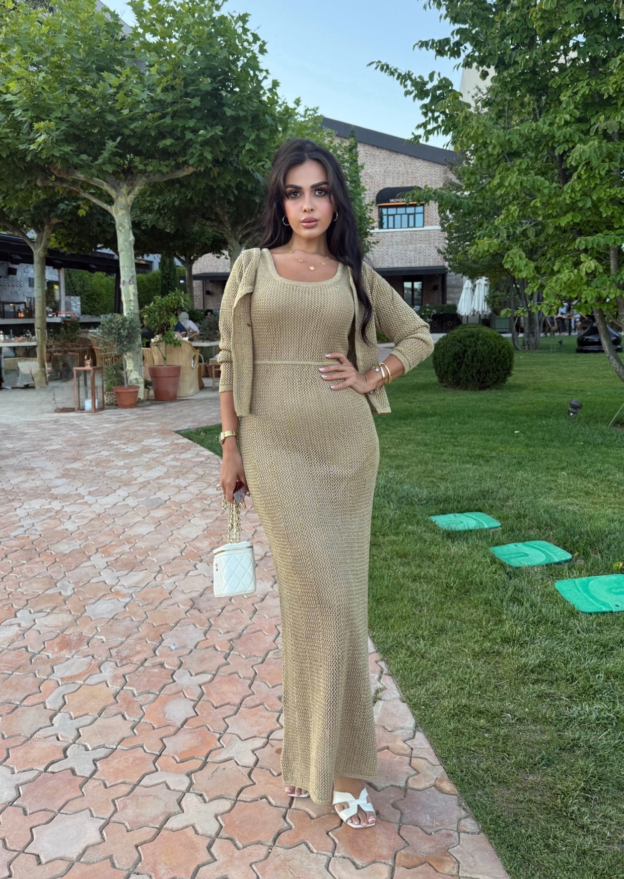 Angelina Hırka ve Elbise Takımı – Tam Astarlı-Nude