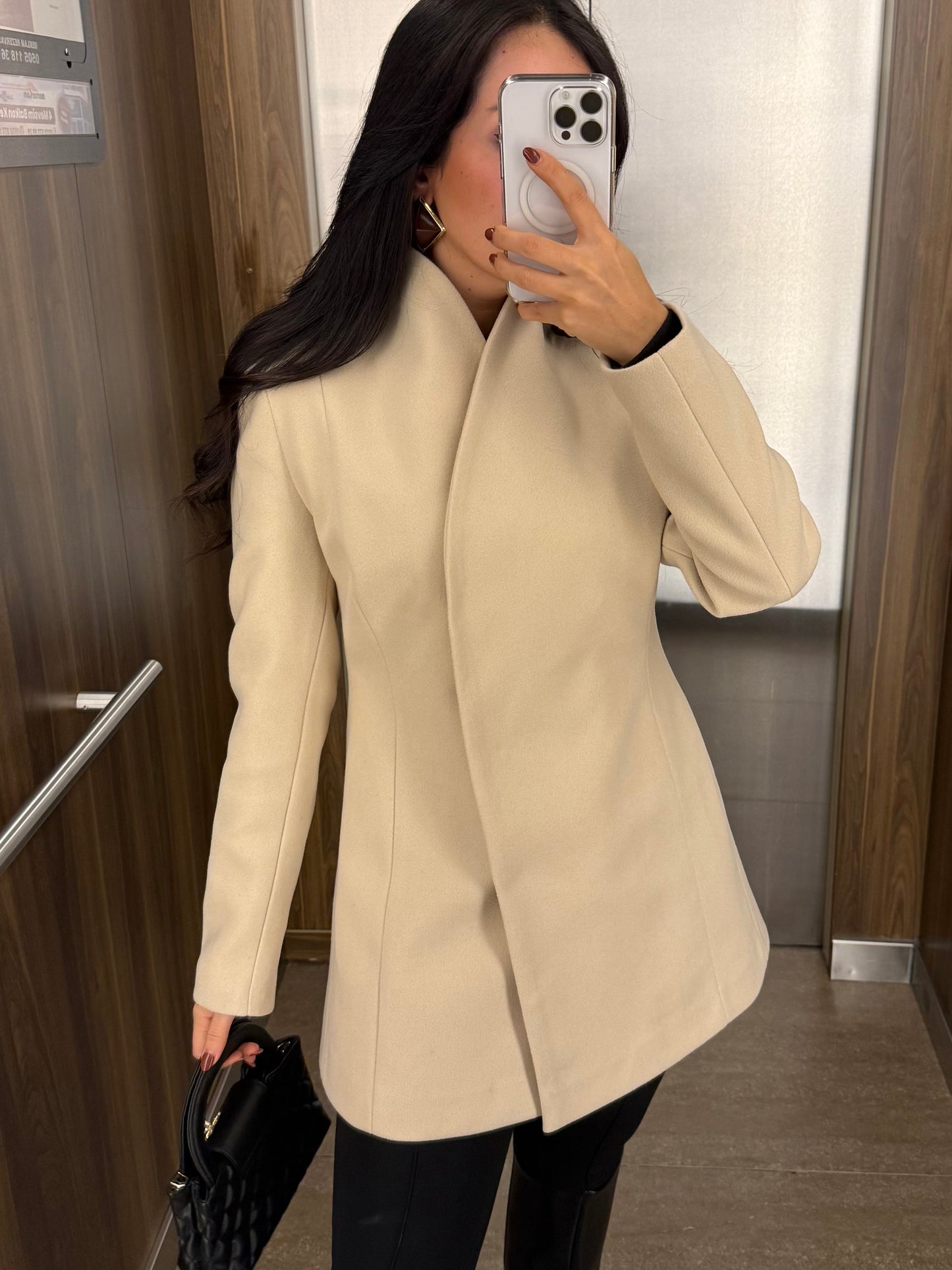 Cannes Ekru Kaşe Kaban