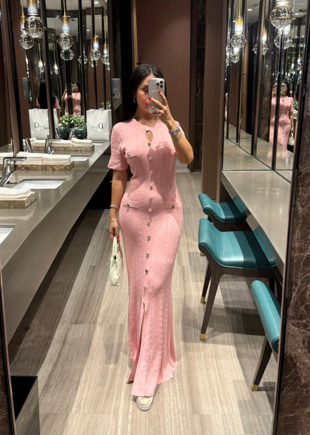 Aurora Premium Elbise - Pembe