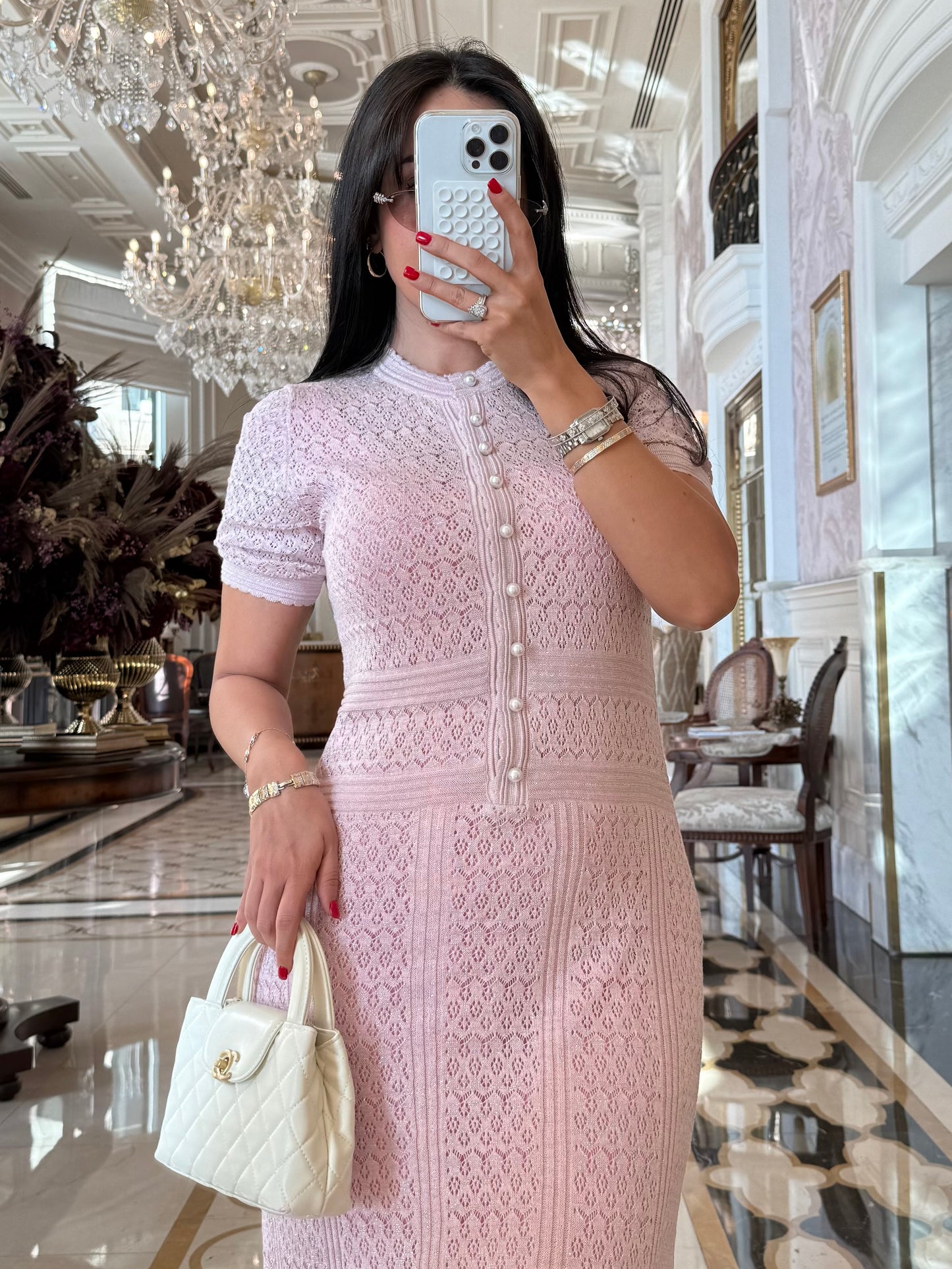 Amoura Elbise - Pembe