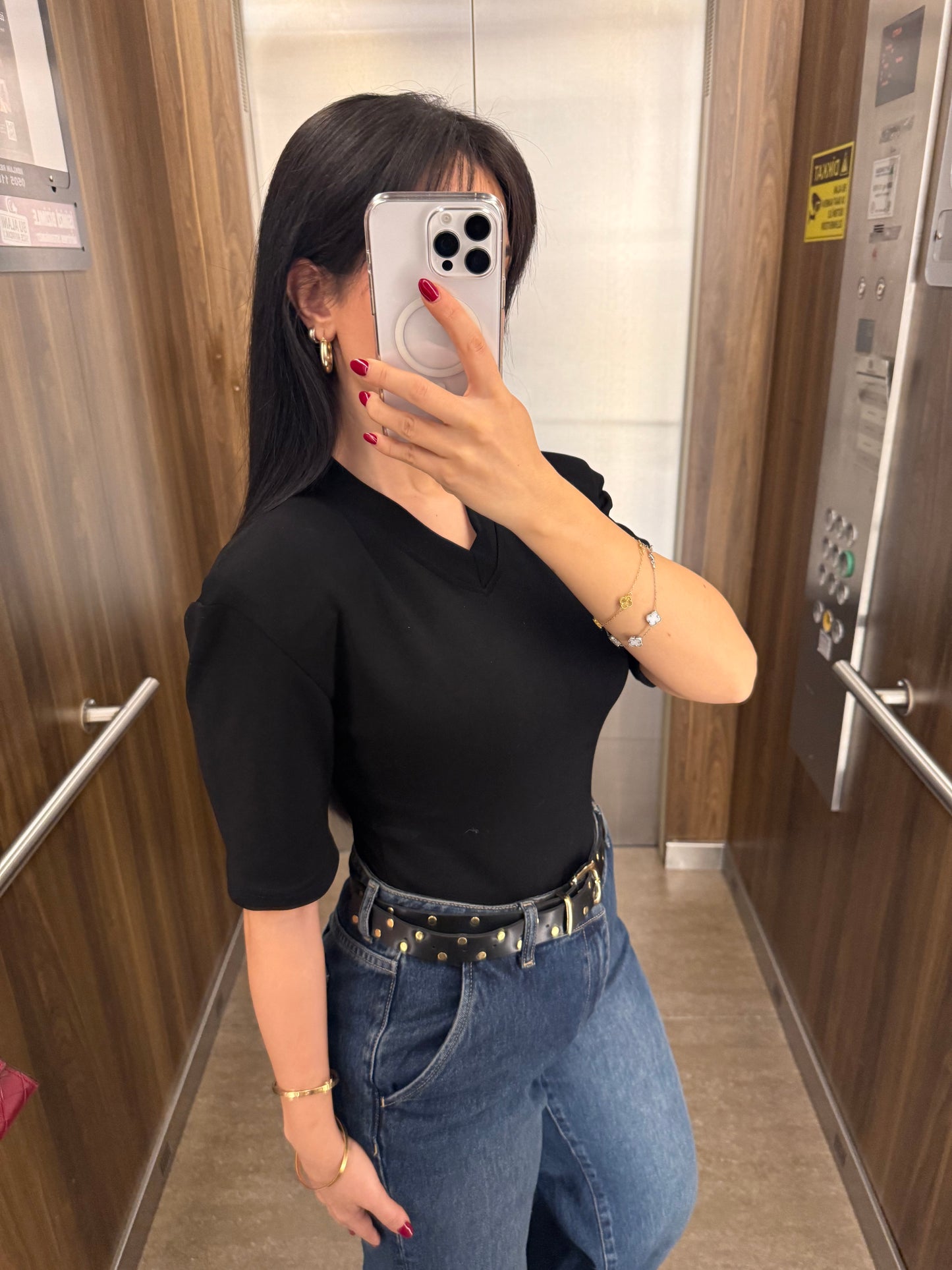 Vatkalı Bodysuit-Siyah