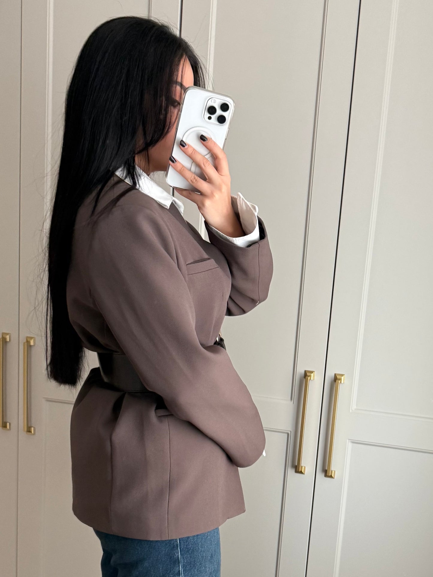 Chloe Kemerli Blazer-kahverengi