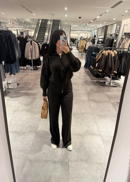 Amara Kahverengi fermuarlı Triko Takım