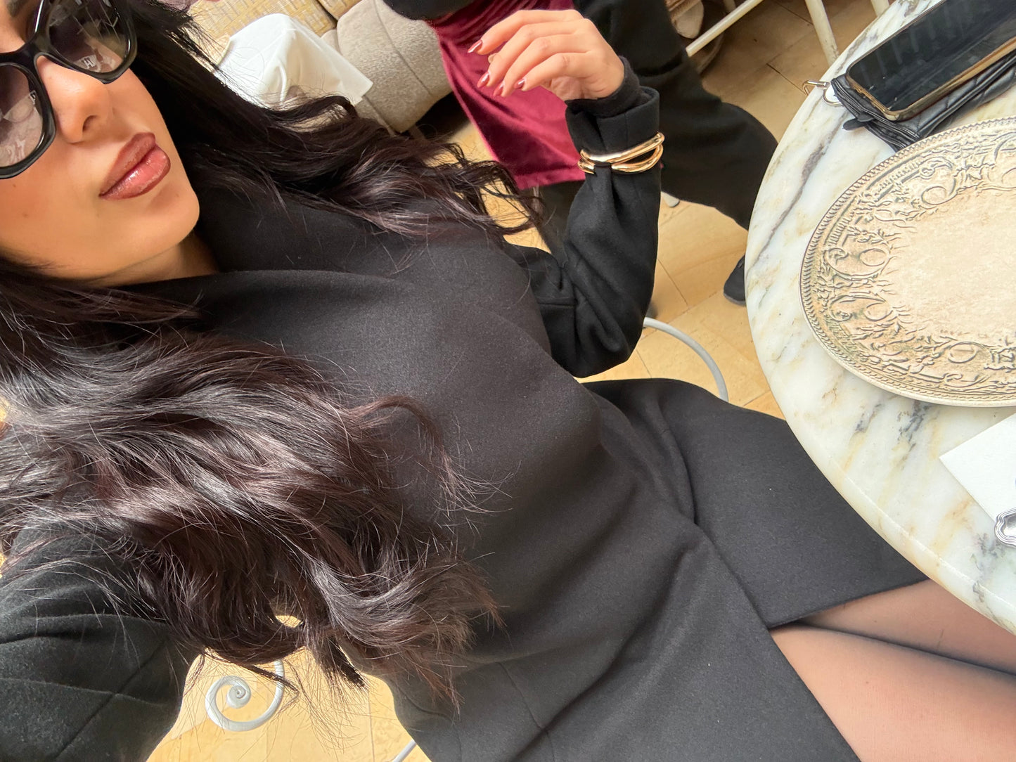 Cannes Siyah Kaşe Kaban