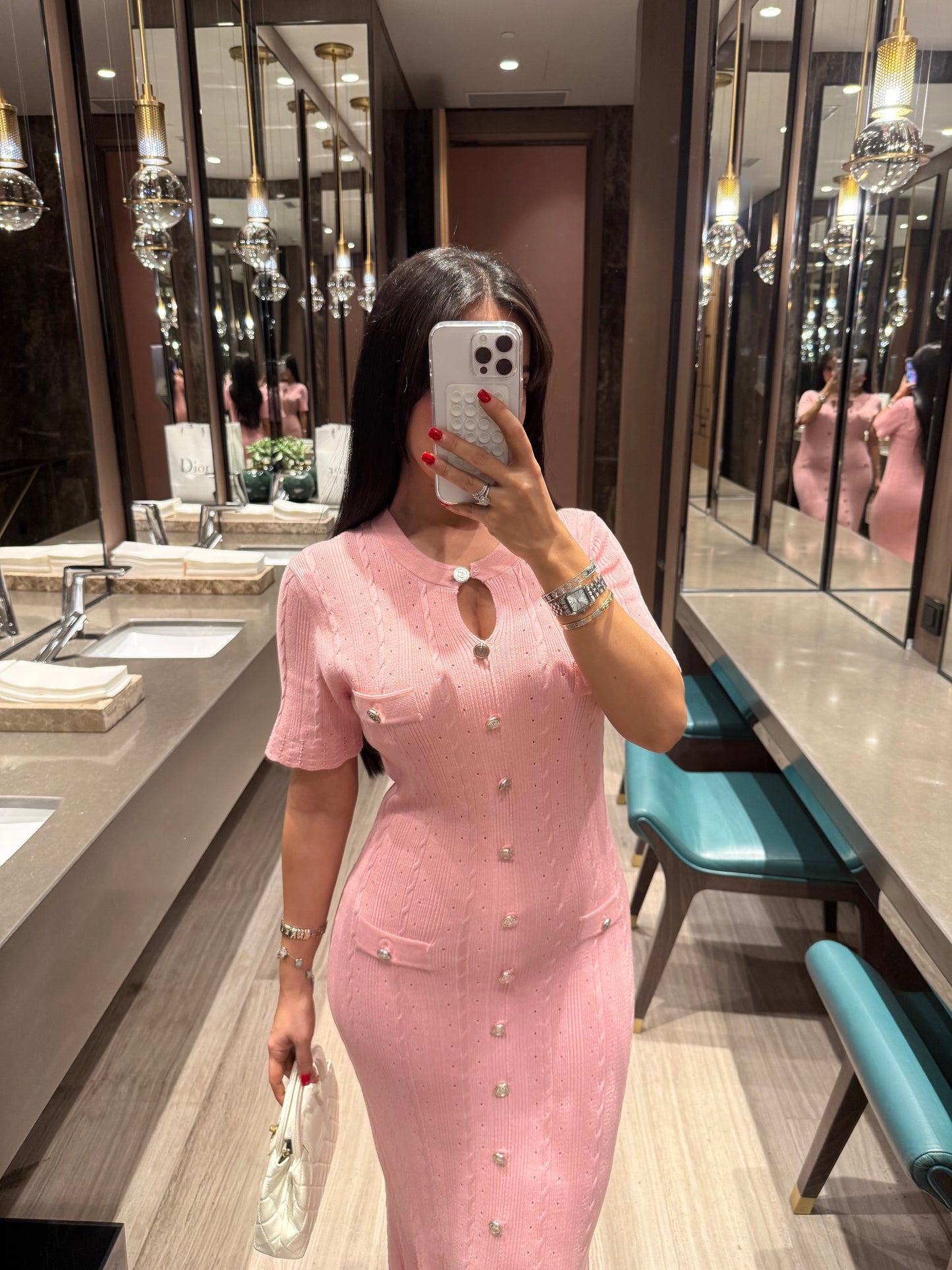 Aurora Premium Elbise - Pembe