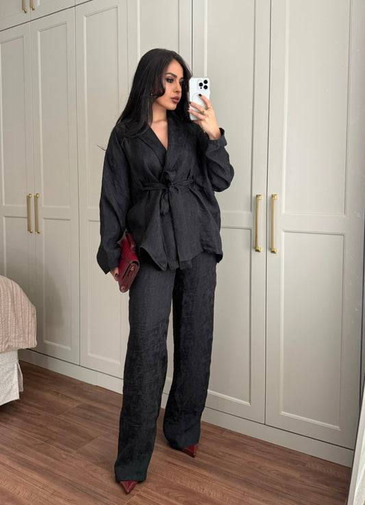 Emily Premium Ipek Takım – Siyah