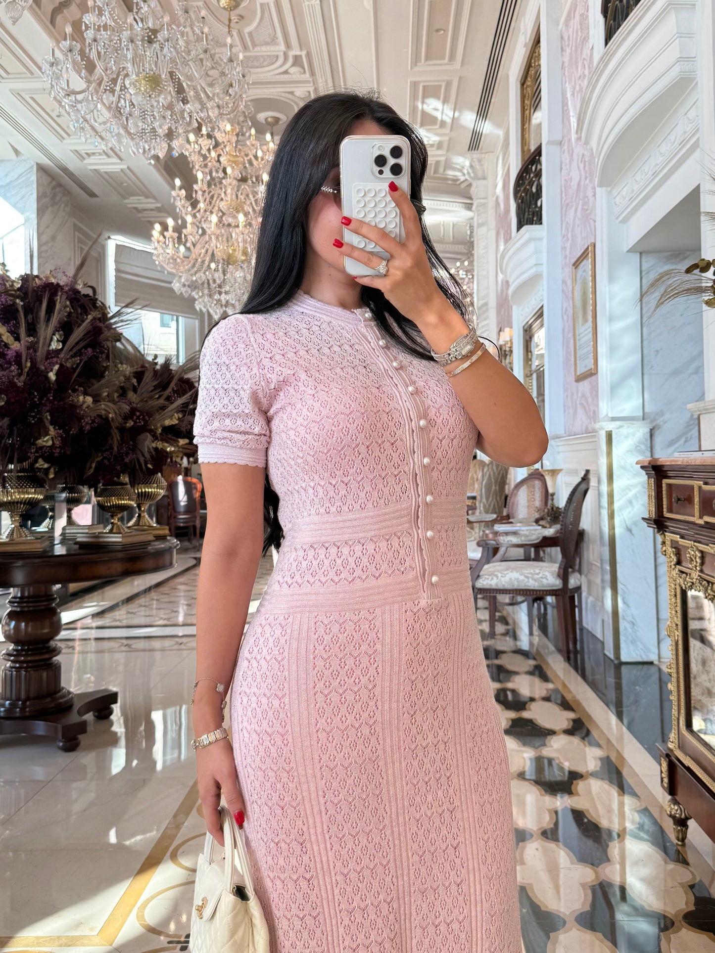 Amoura Elbise - Pembe
