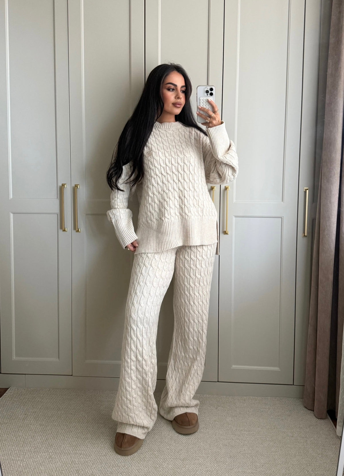 Chloe Triko Takım-Ekru