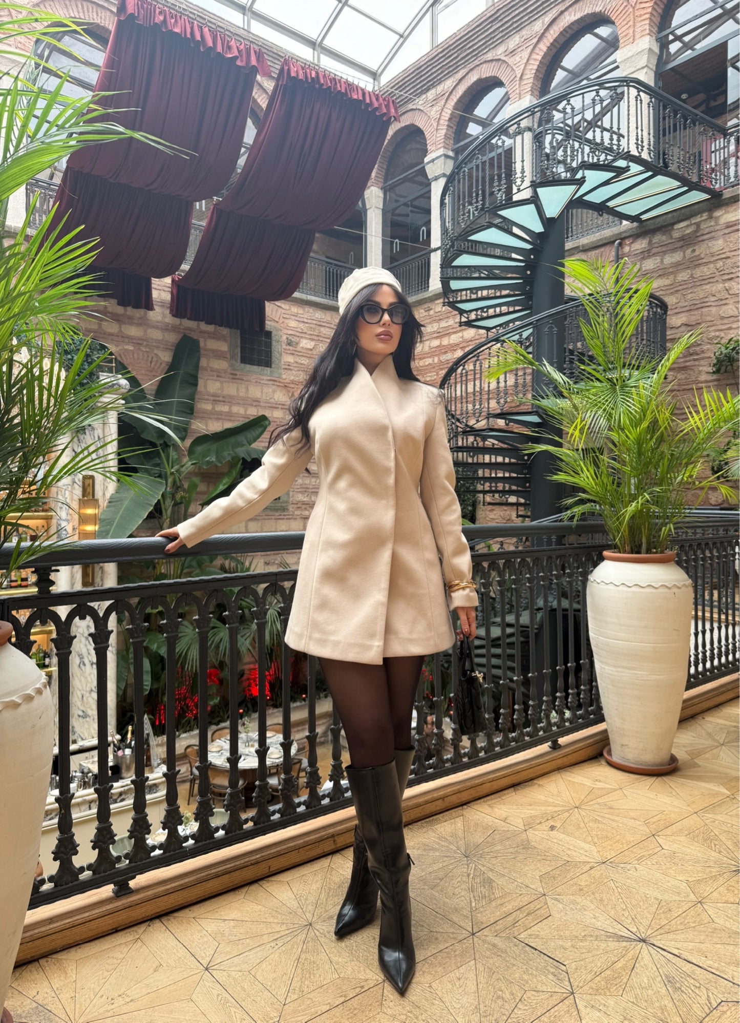 Cannes Ekru Kaşe Kaban