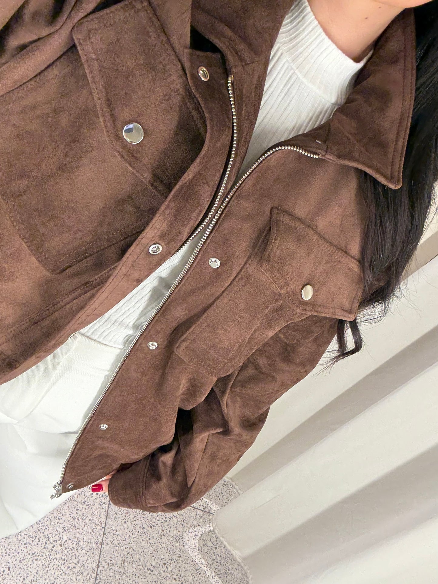 Alice Süet Kahverengi Bomber Ceket