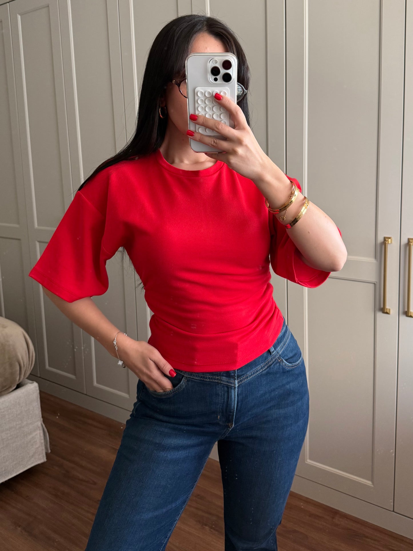 Alice Basic Korse Tişört – kırmızı