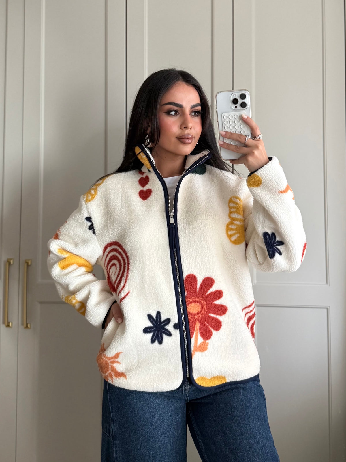 Amanda Teddy ceket-beyaz