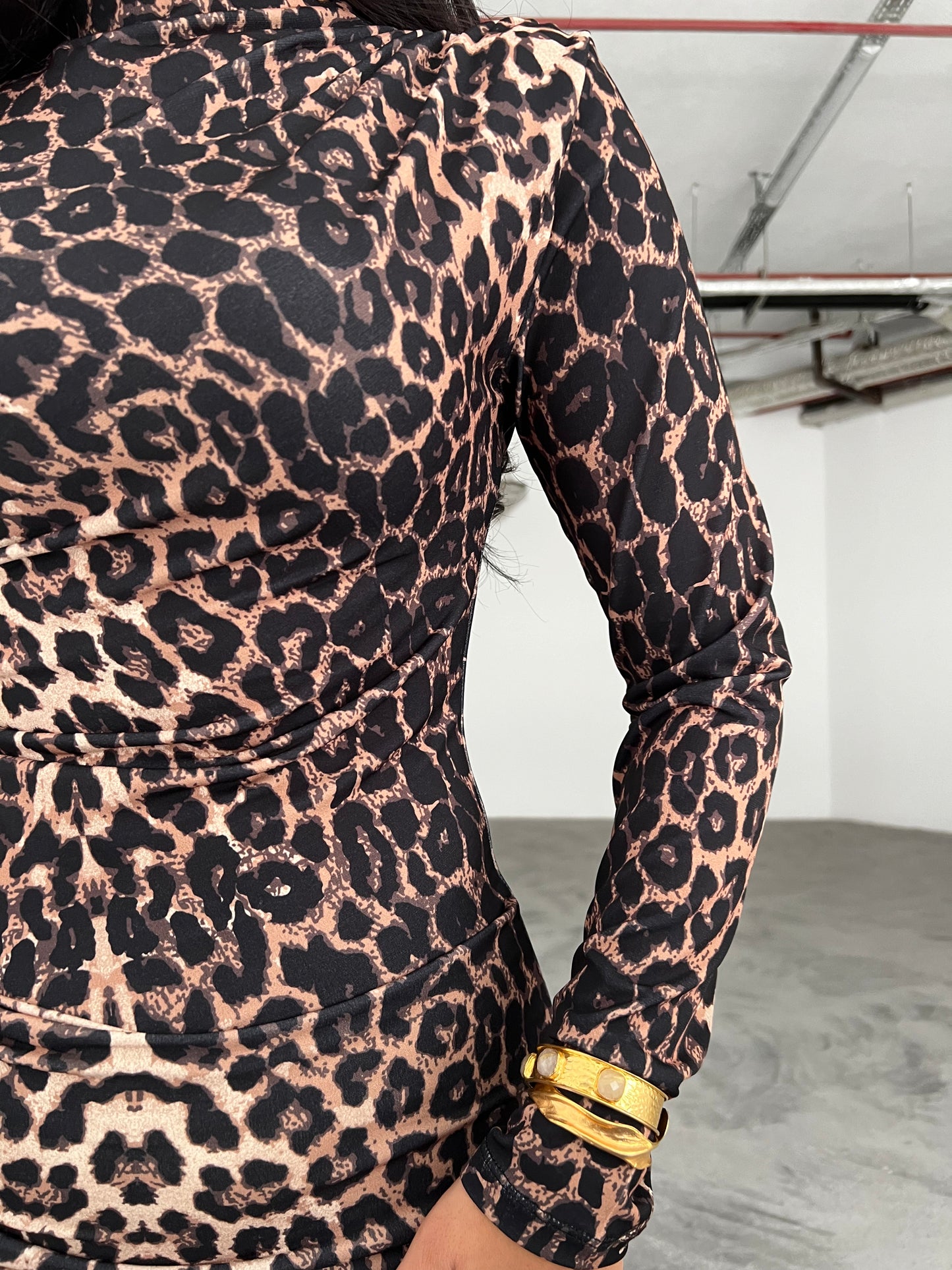 Dubai Bling Leopar Elbise