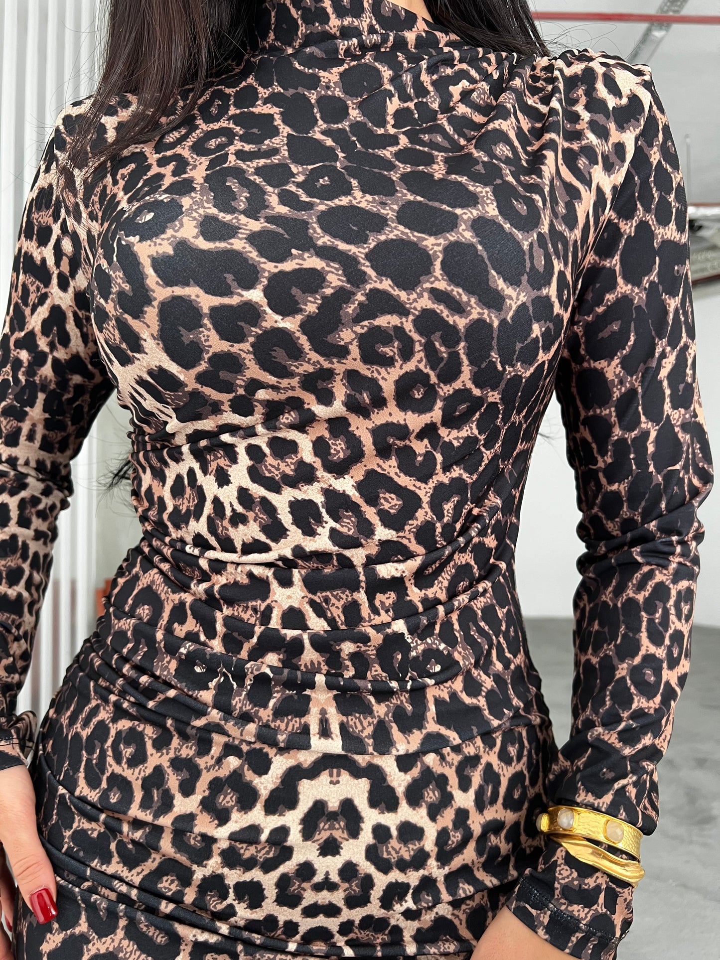 Dubai Bling Leopar Elbise